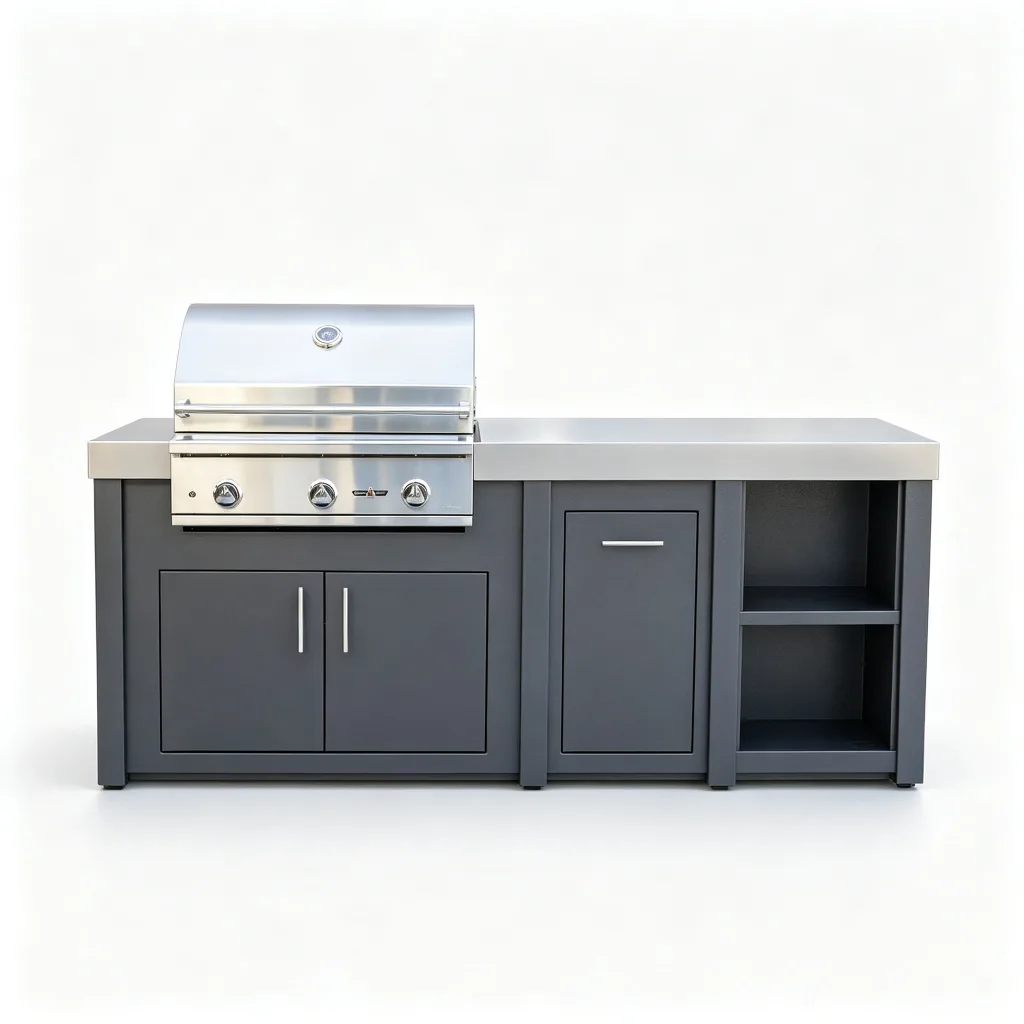 Metal outdoor kitchen cabinet waterproof & multilayers storage — view 3