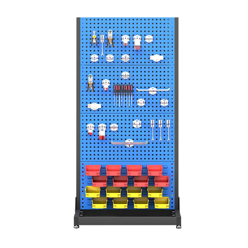 Metal Pegboard Display Stand Rack: Mobile Tool & Hardware Storage Solution — view 4