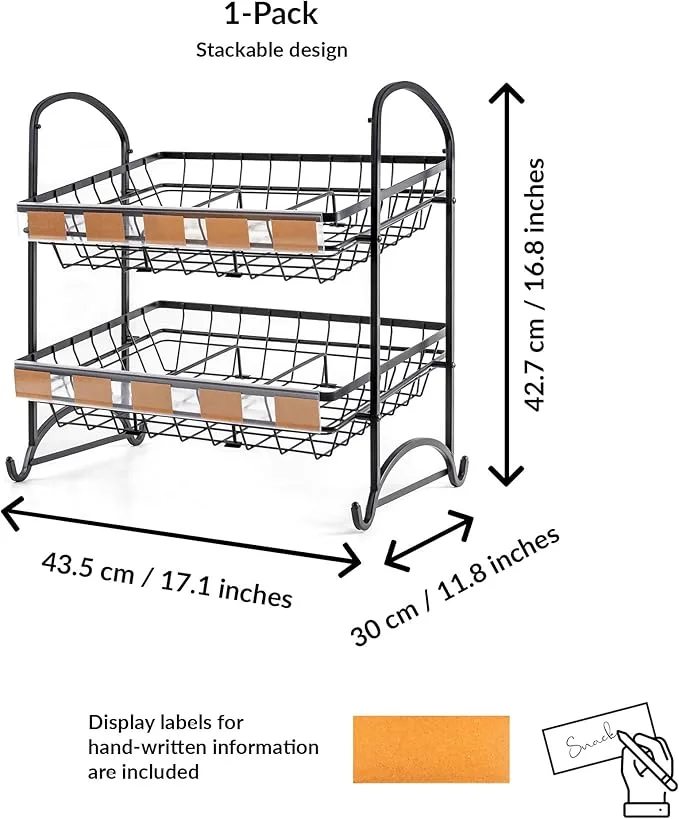 Metal snack display rack Retail store table display shelf — view 3
