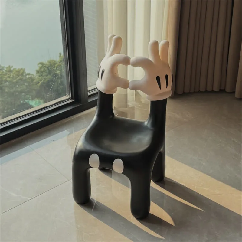 Mickey‑Inspired Heart‑Gesture Cartoon Leisure Chair, Viral Home & Commercial Fiberglass Chair — view 4