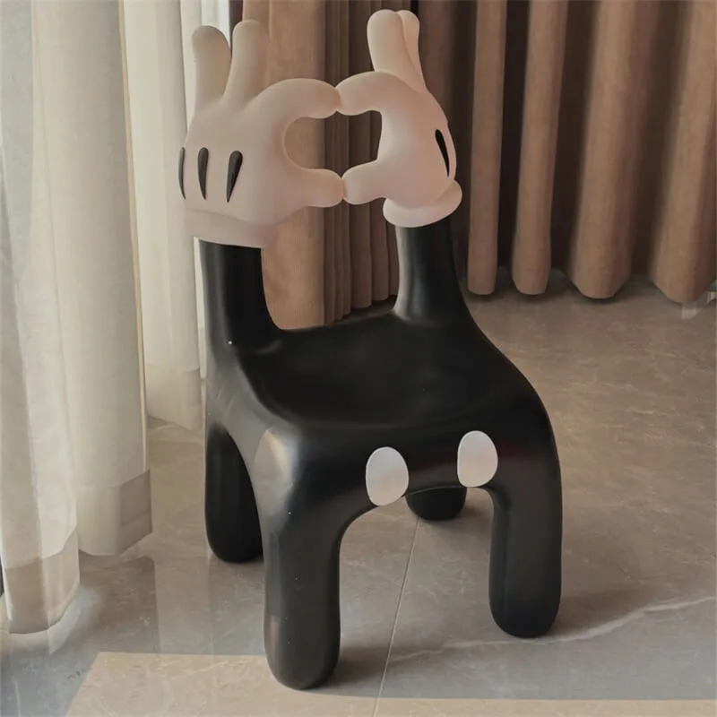 Mickey‑Inspired Heart‑Gesture Cartoon Leisure Chair, Viral Home & Commercial Fiberglass Chair — view 3
