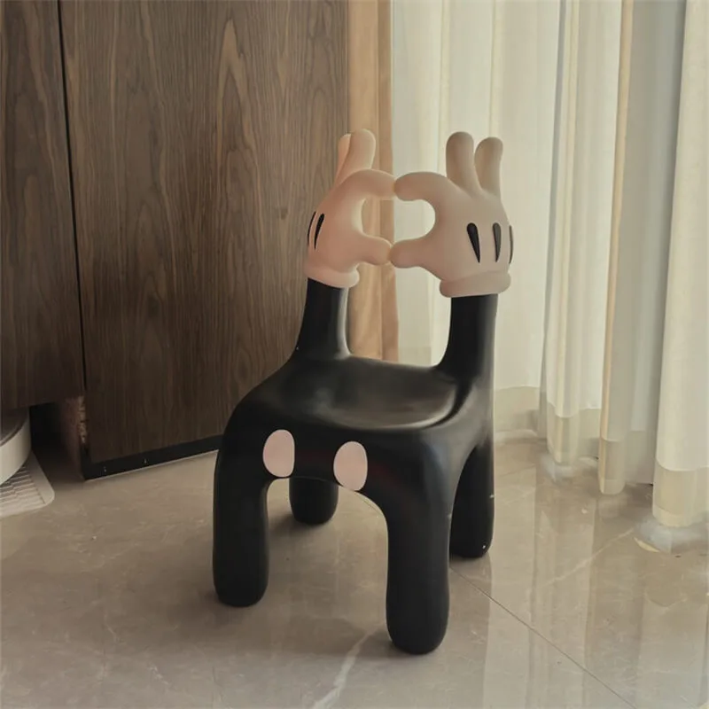 Mickey‑Inspired Heart‑Gesture Cartoon Leisure Chair, Viral Home & Commercial Fiberglass Chair