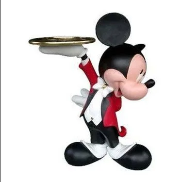 Mickey Mouse Fiberglass Tray Statue for Home, Cafe & Retail Display Decor