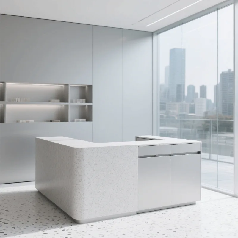 Minimally modern reception counter Customizable reception desk — view 3