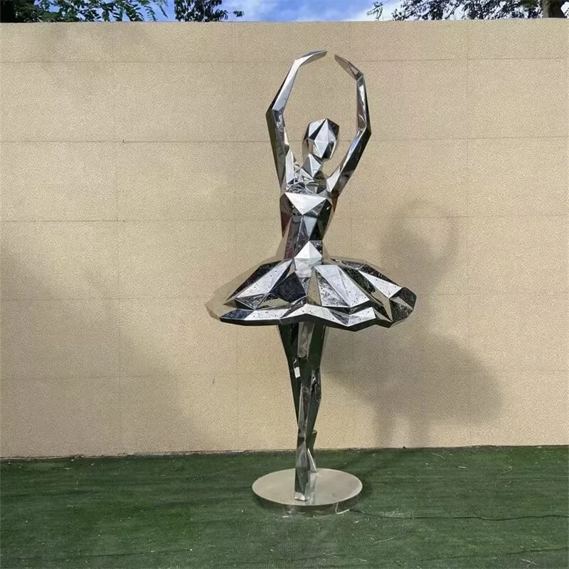 Mirror-Polished Steel Ballerina – Outdoor Art That Moves With Light and Air — view 4