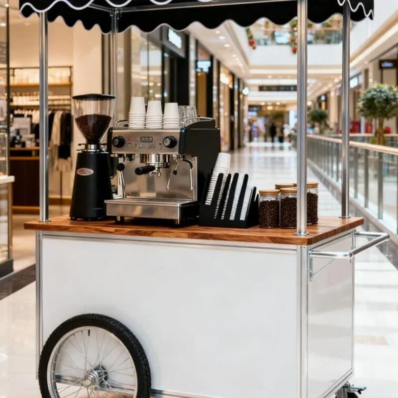 Mobile Coffee Cart‑Premium Wheeled Coffee Station for Mall Pop‑Up Events — view 5