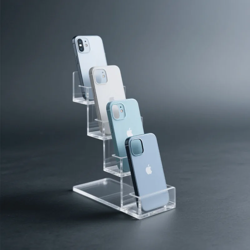 Mobile phone case display stand Transparent acrylic multi-layer display stand — view 3