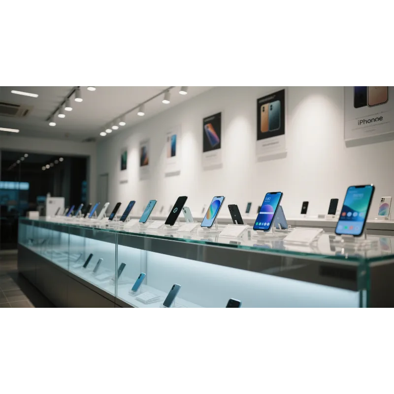 Mobile phone display cabinet Glass display showcase for sale — view 3