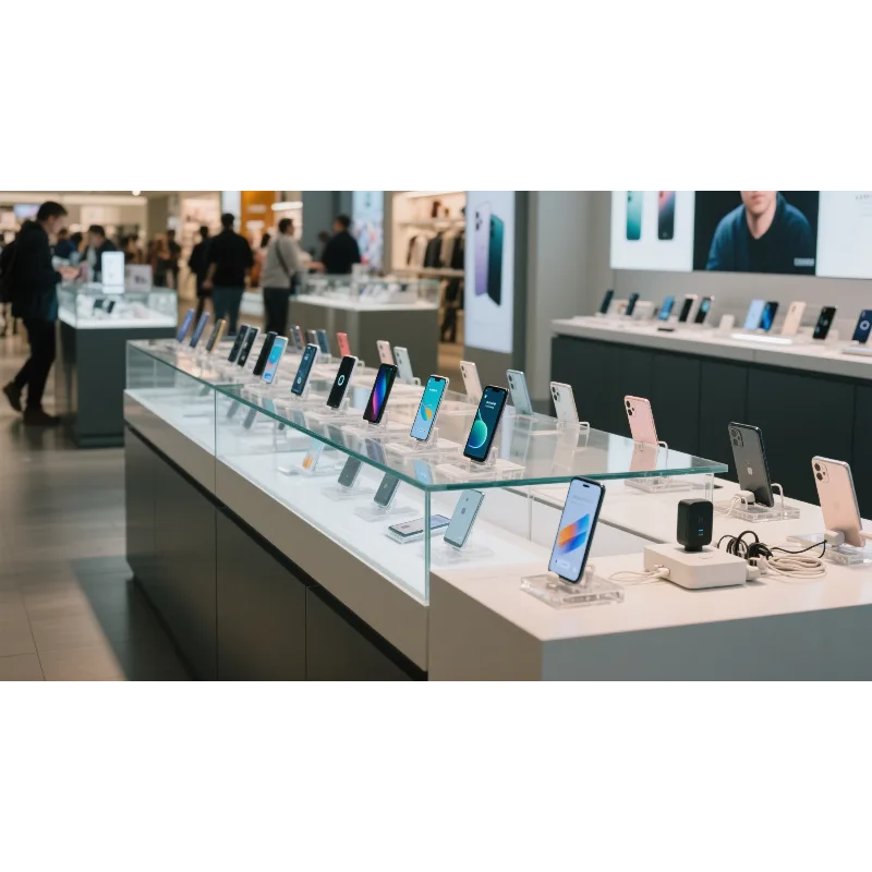 Mobile phone display cabinet Glass display showcase for sale — view 4