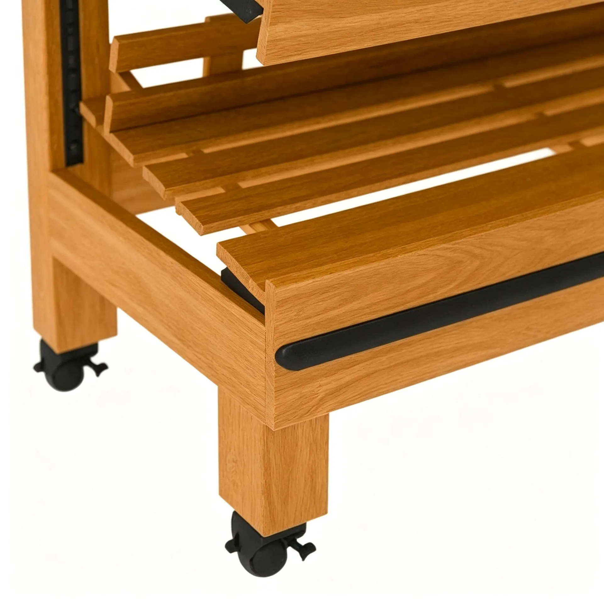 Mobile Wooden Bakery Bread Display Cart with Adjustable Tilt Shelves for Retail Bakery Shop — view 4