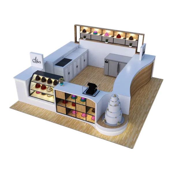 modern and nice sweet cake kiosk bakery display booth — product detail 1
