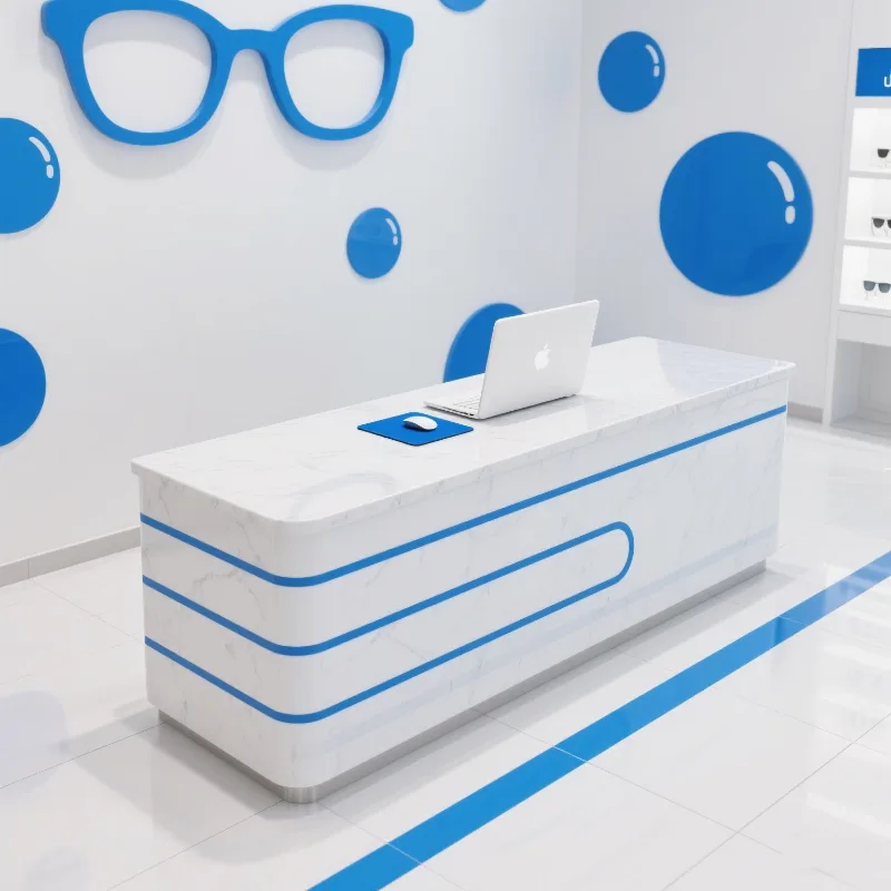 Modern and stylish reception counter Eyeglass shop reception counter — view 4