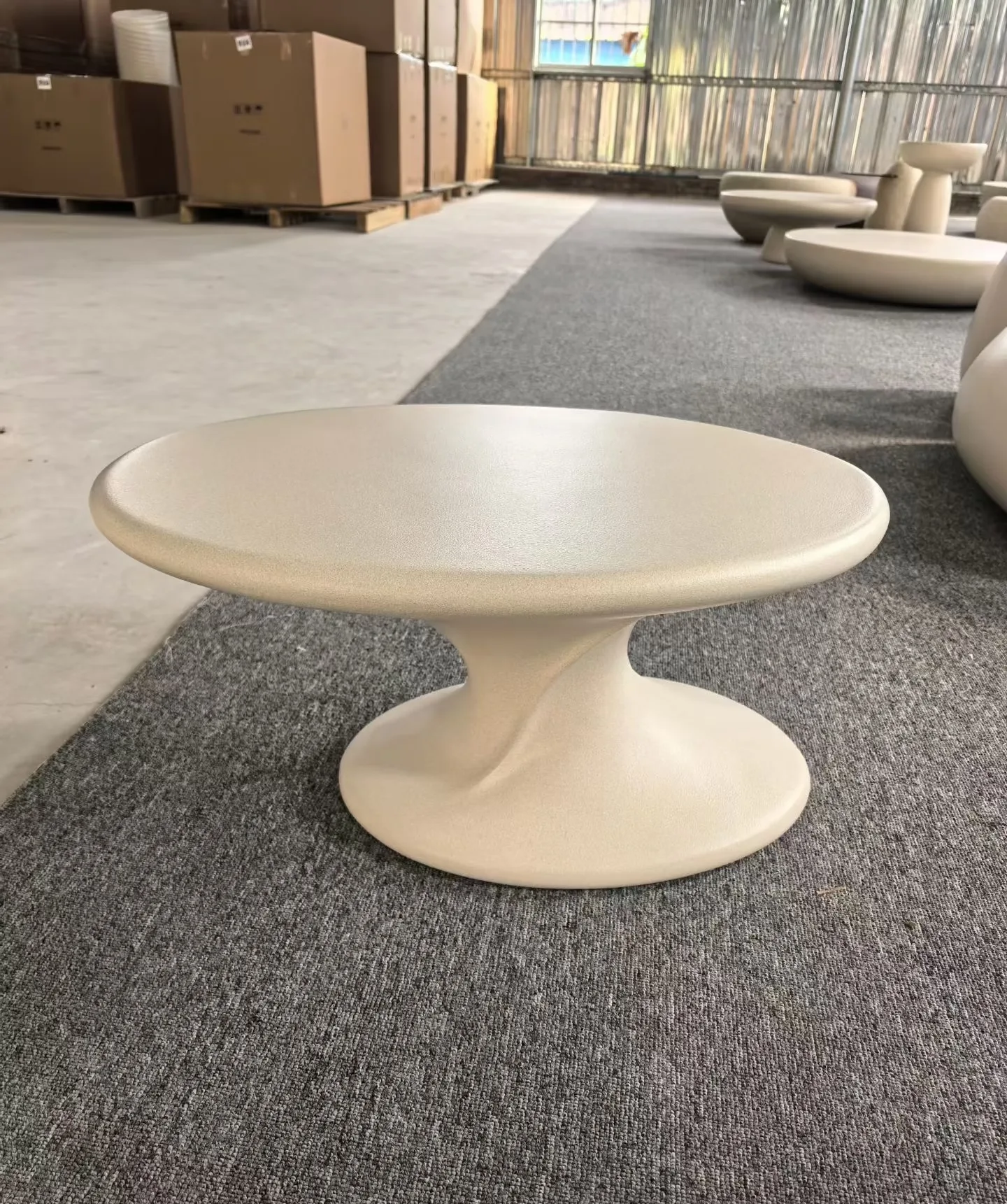 Modern Curved Fiberglass Seating | Whimsical Sculptural Stools for Boutiques & Homes