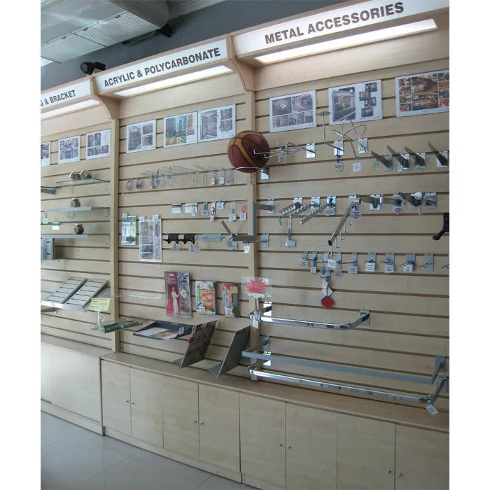 Modern Custom MDF Free-Standing Slatwall Cabinet (with LED Lights) — view 4