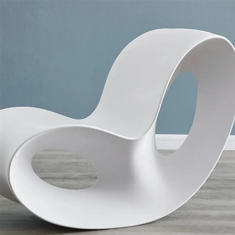 Modern Fiberglass Rocking Chair | Indoor-Outdoor Artistic Swing Seat with Ergonomic Design — view 4