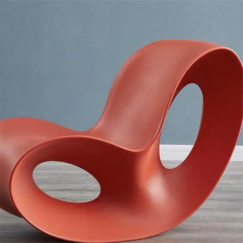 Modern Fiberglass Rocking Chair | Indoor-Outdoor Artistic Swing Seat with Ergonomic Design — view 2