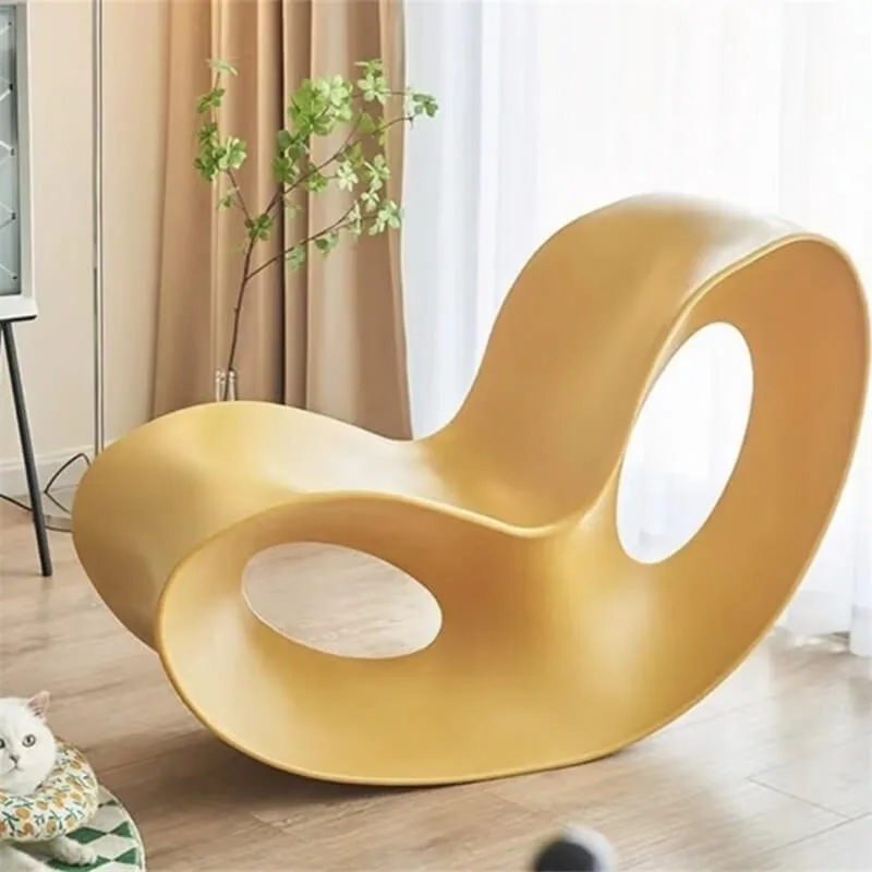 Modern Fiberglass Rocking Chair | Indoor-Outdoor Artistic Swing Seat with Ergonomic Design