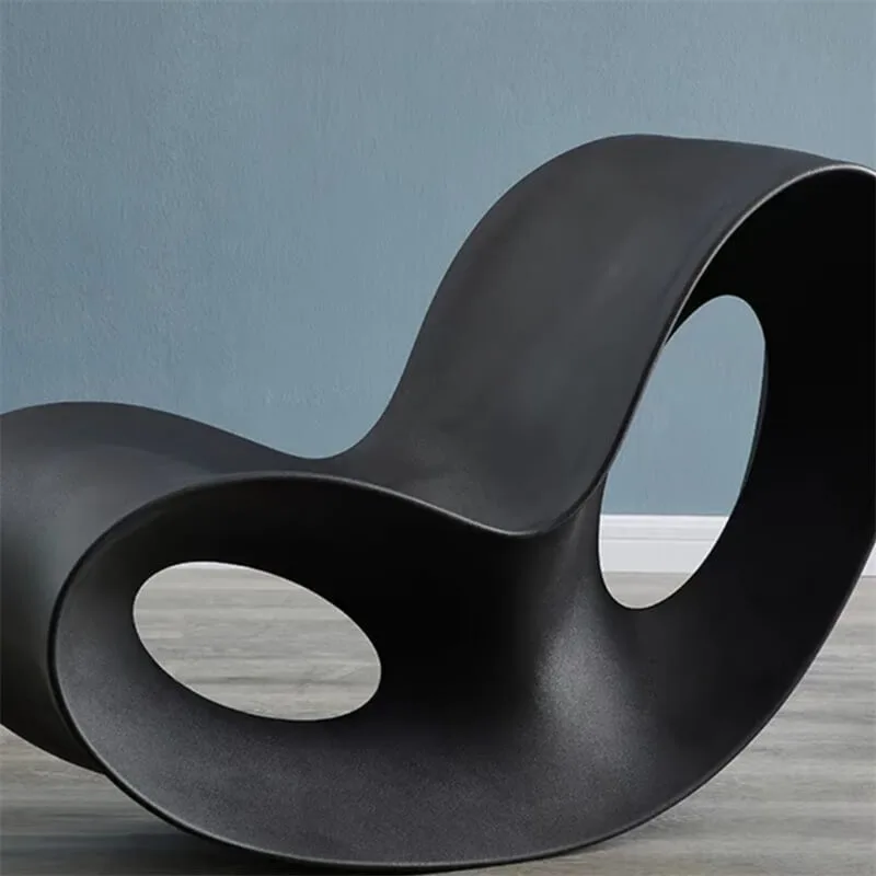 Modern Fiberglass Rocking Chair | Indoor-Outdoor Artistic Swing Seat with Ergonomic Design — view 3
