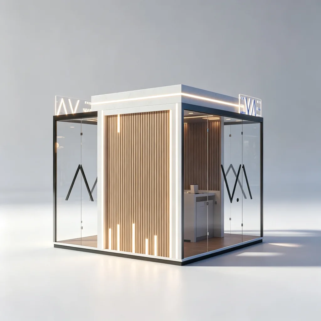 Modern Glass Outdoor Retail Kiosk | 3.5m Clothing Store Booth with LED Lighting | Custom Design — view 4