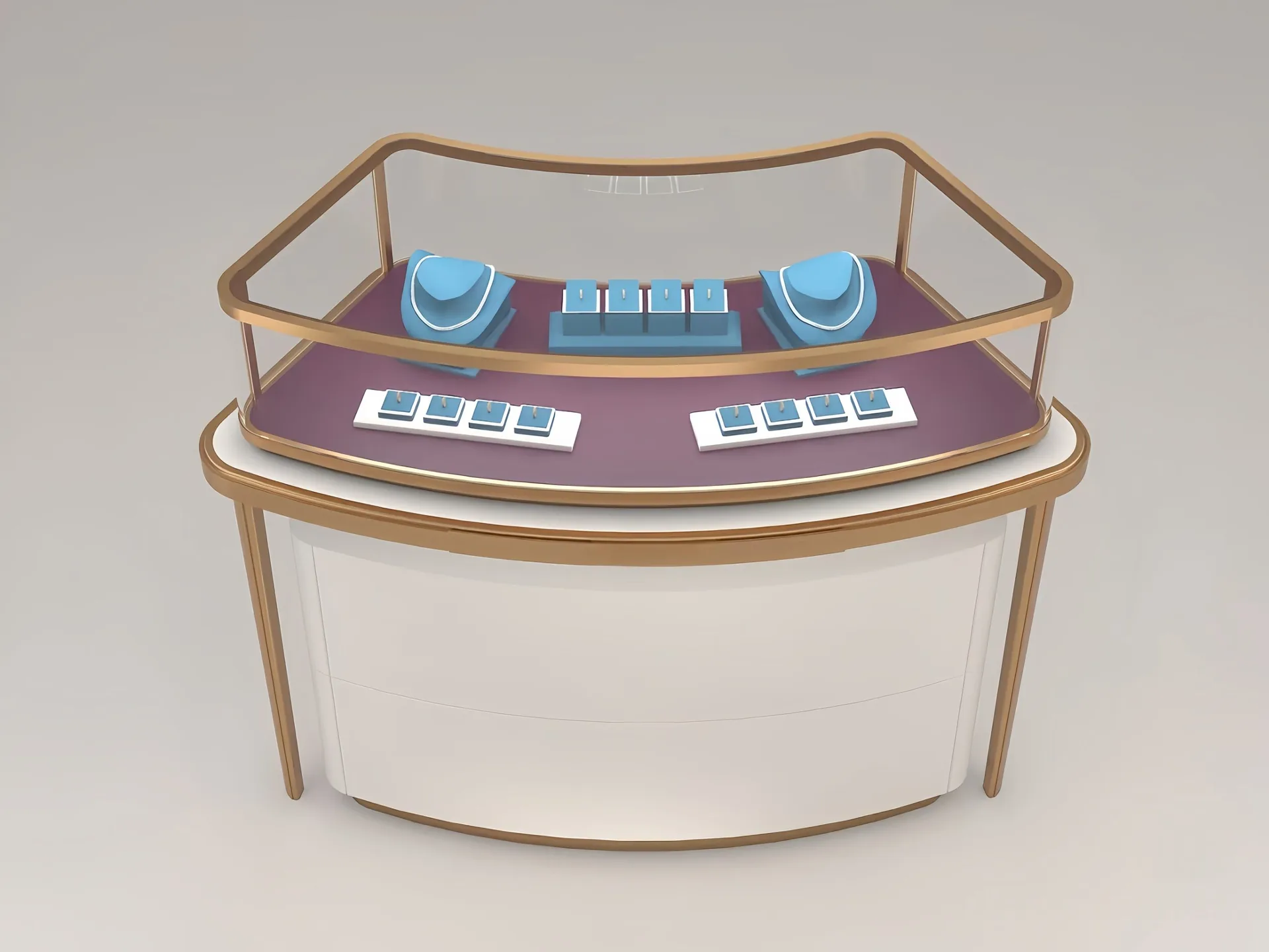Modern Jewelry Store Display Counter Set Tempered Glass Watch Jade Display Stand — view 7