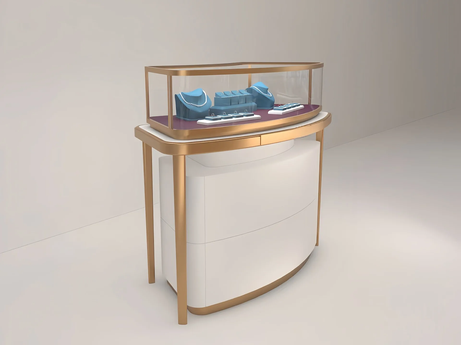Modern Jewelry Store Display Counter Set Tempered Glass Watch Jade Display Stand — view 8