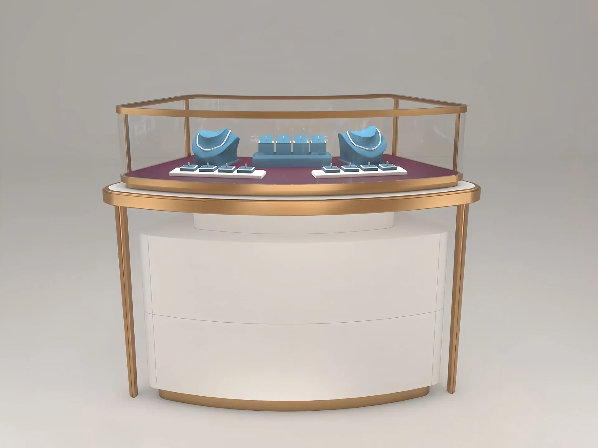Modern Jewelry Store Display Counter Set Tempered Glass Watch Jade Display Stand — view 6