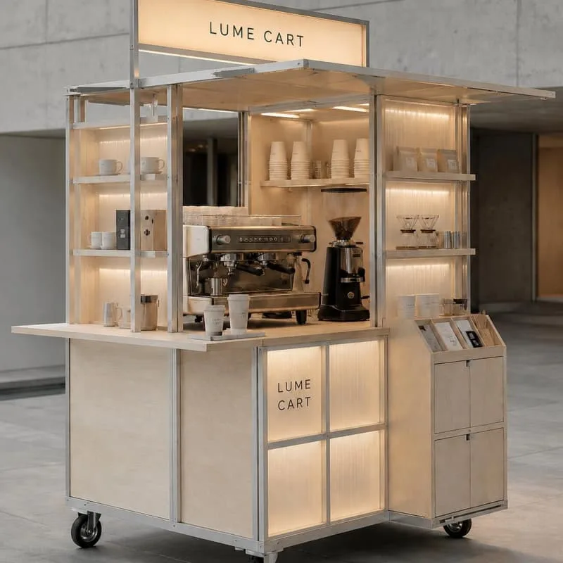 Modern Light‑infused Coffee Cart Modular Unit For Coffee Service — view 3