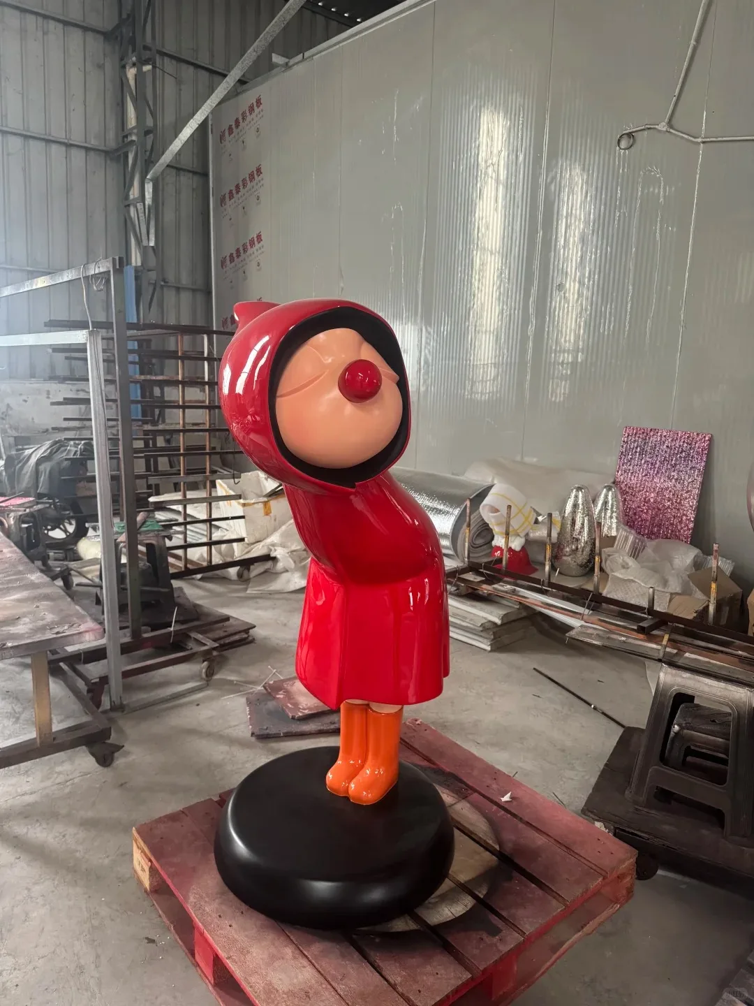 Modern Little Red Riding Hood Fiberglass Sculpture for Museums, Retail Windows & Storybook-Themed Spaces | Custom Poses & Colors Available — view 3
