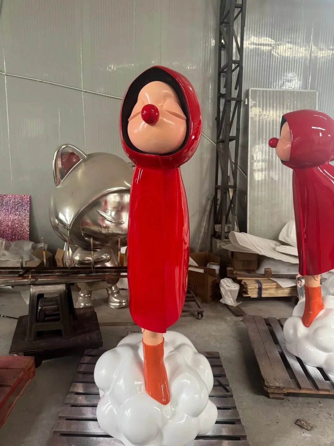 Modern Little Red Riding Hood Fiberglass Sculpture for Museums, Retail Windows & Storybook-Themed Spaces | Custom Poses & Colors Available — view 4