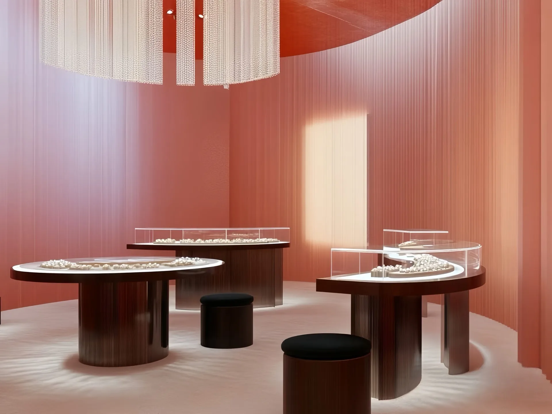Modern Luxury Boutique Showcase System | Curved Glass Jewelry Display — view 4