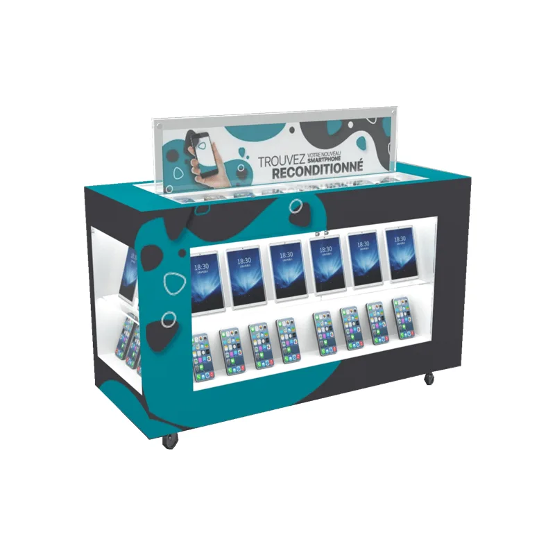 Modern mobile phone display cabinet phone shop display stand for sale — view 3