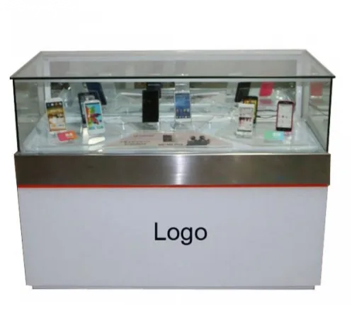 Modern mobile phone display counter design durable wooden retail shop furniture — view 3
