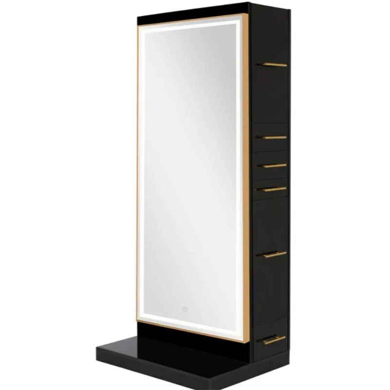 Modern ultra barber station double side mirror with LED on sale — view 3