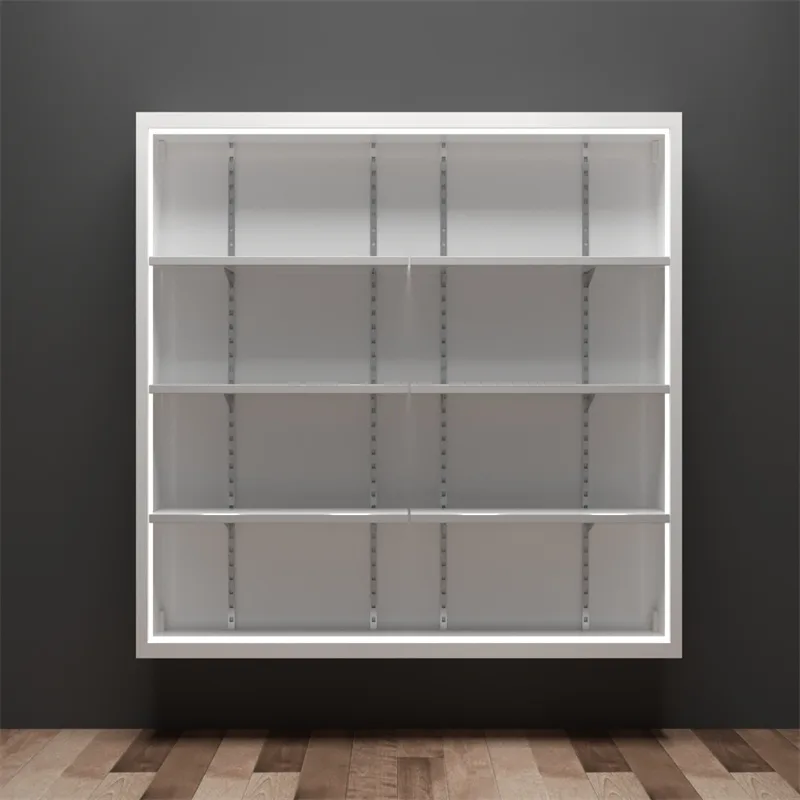Modern wall cabinet tempered glass display showcase for shop — view 4