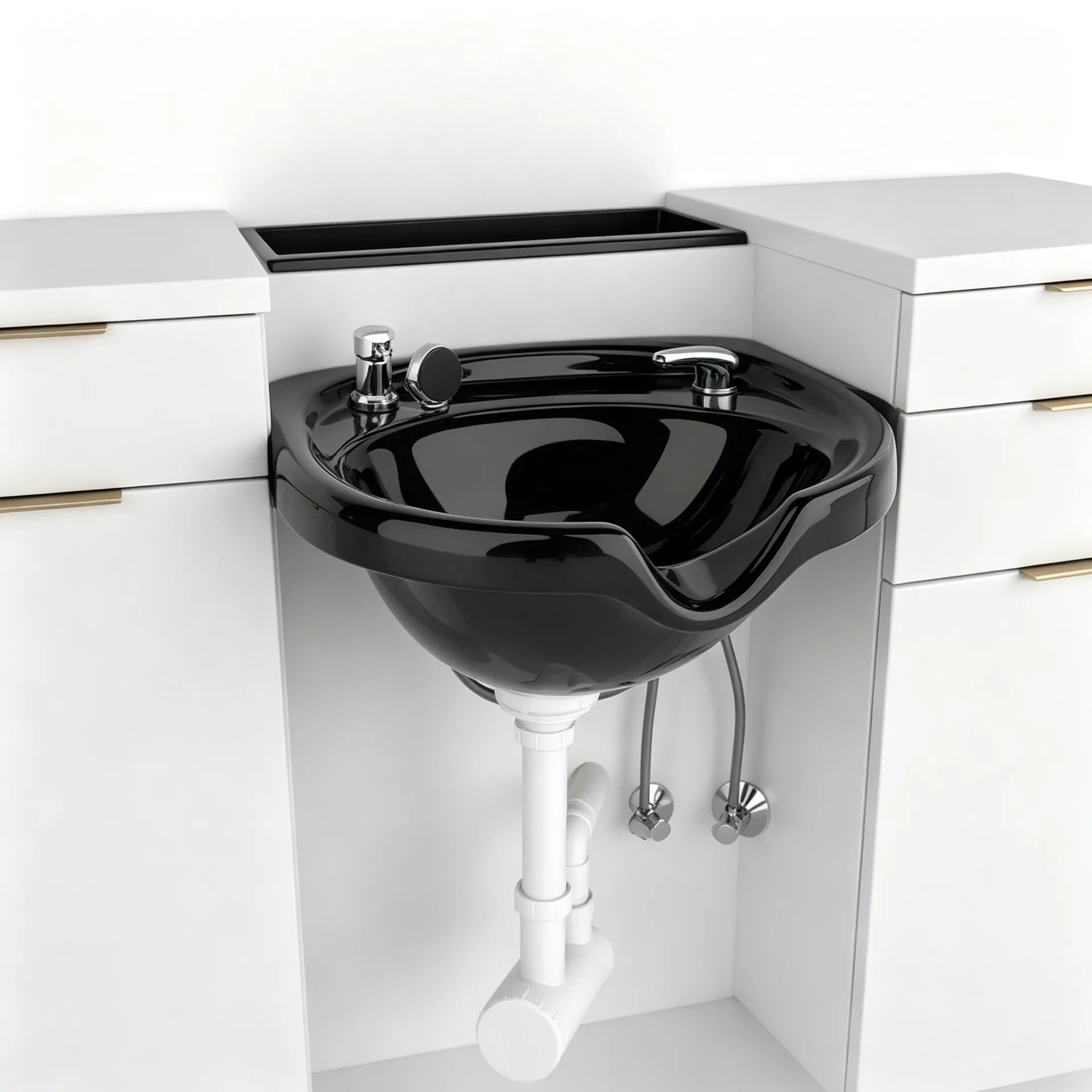 Modern White Double‑Side Salon Shampoo Cabinet Wet Station for Hair Salon Workspace — view 4