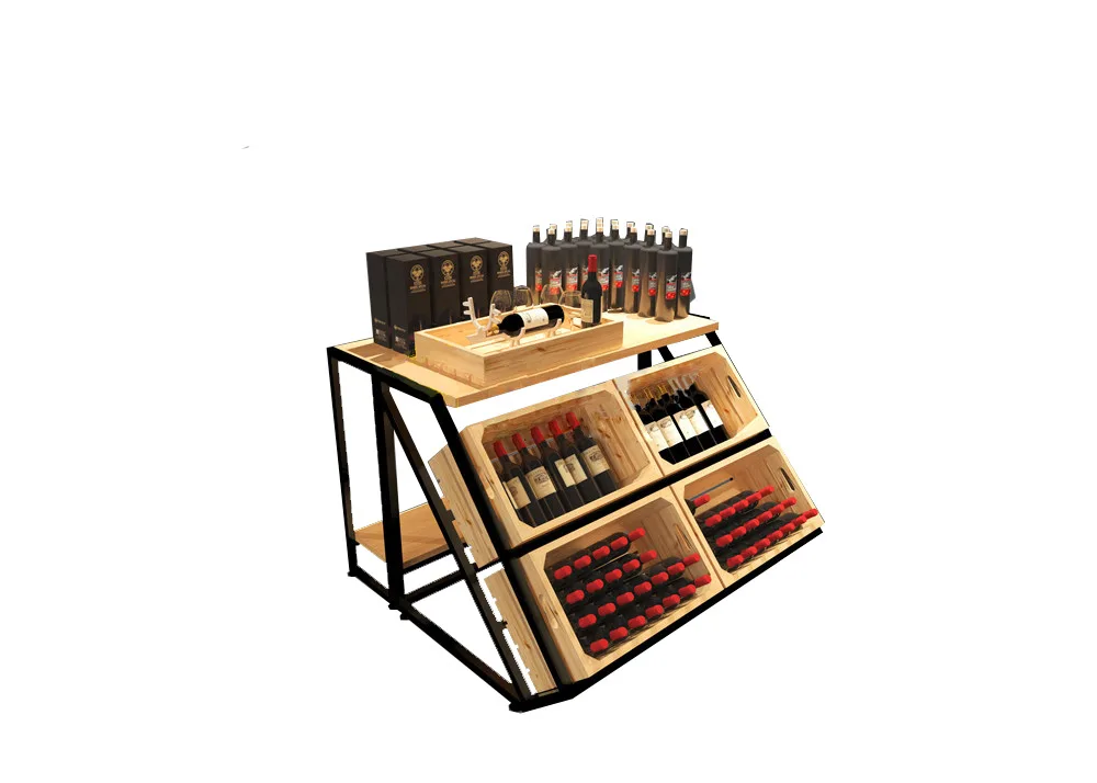 Modern wine display cabinet design & wall mental wine shelf for sale — view 4