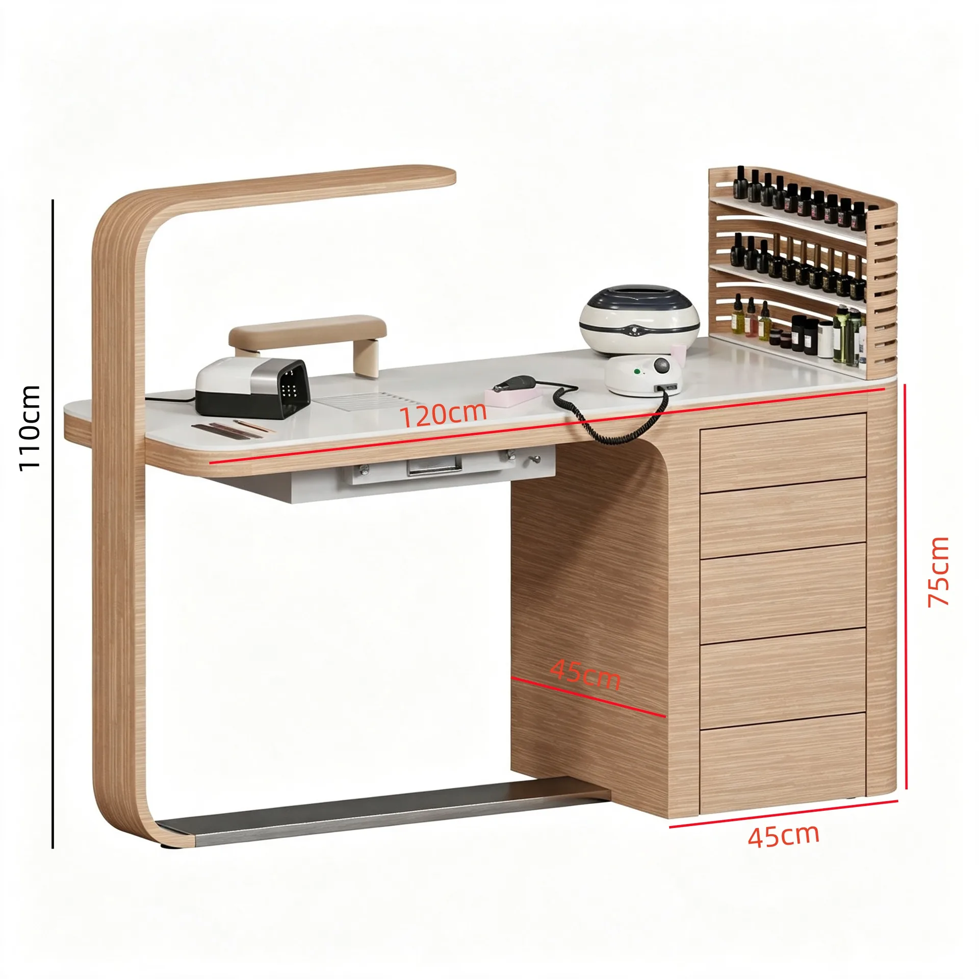 Modern Wooden Manicure Nail Table for Beauty Salon&Nail Spa Studio — product detail 1