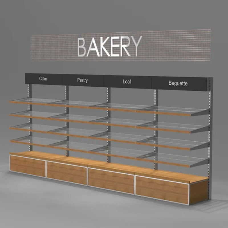 Modular Bakery Shelving Unit with Transparent Shelves and Bottom Storage Cabinets — view 4