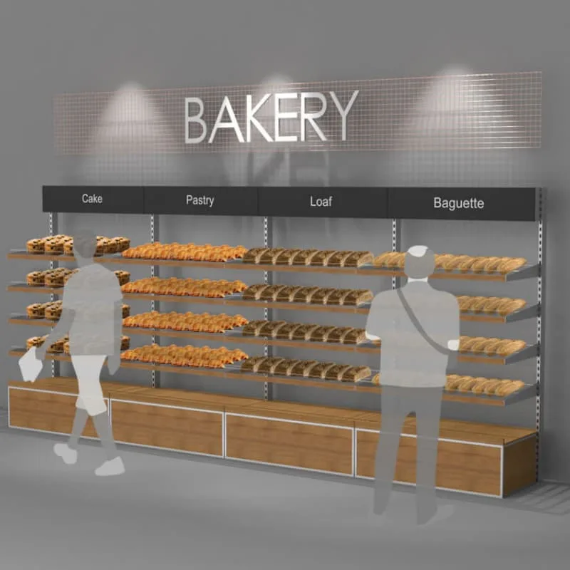 Modular Bakery Shelving Unit with Transparent Shelves and Bottom Storage Cabinets — view 5