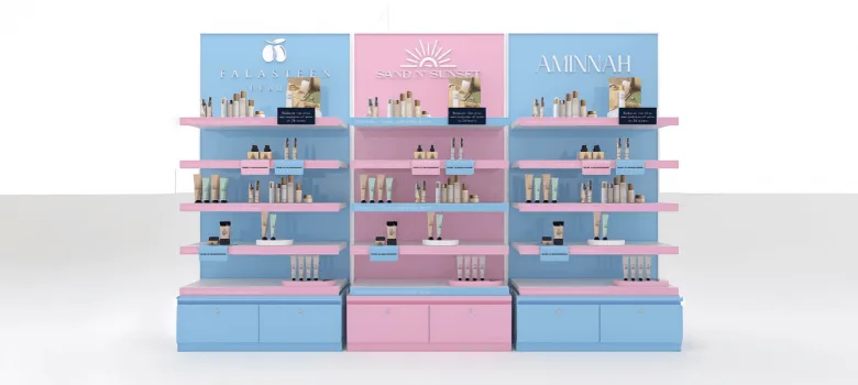 Modular Cosmetic Showcase:Brand-Focused Modular Shelving