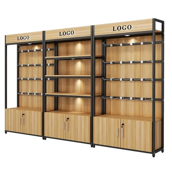 Modular Metal Wood Cosmetic & Merchandise Display Wall Cabinet — view 2