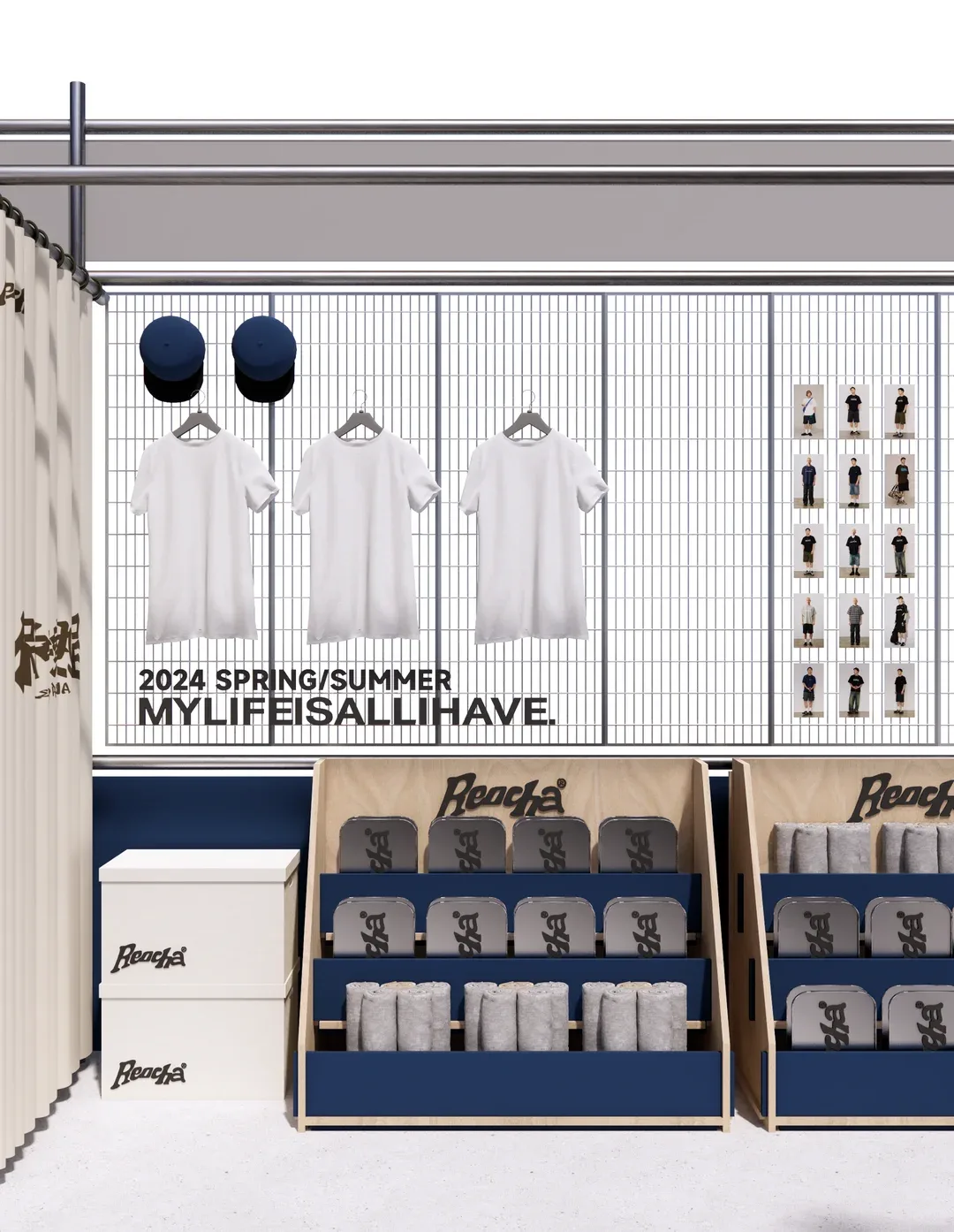 Modular Retail Pop-Up Clothing Kiosk With Metal Frame Full Display Logo Branding Storage Cabinet — view 4