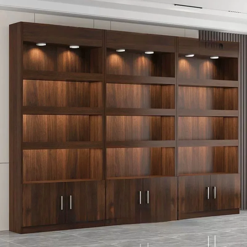 Modular Wall-Mounted LED Backlit Display Wall Cabinet