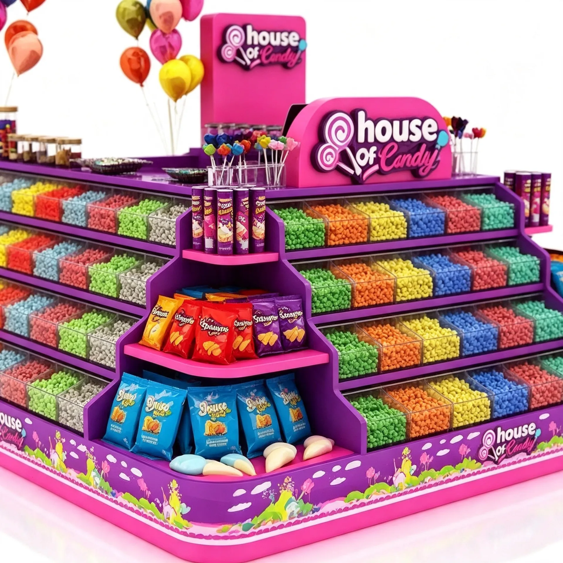 Multi-Tier Custom Freestanding Candy Kiosk for Shopping Mall — view 3