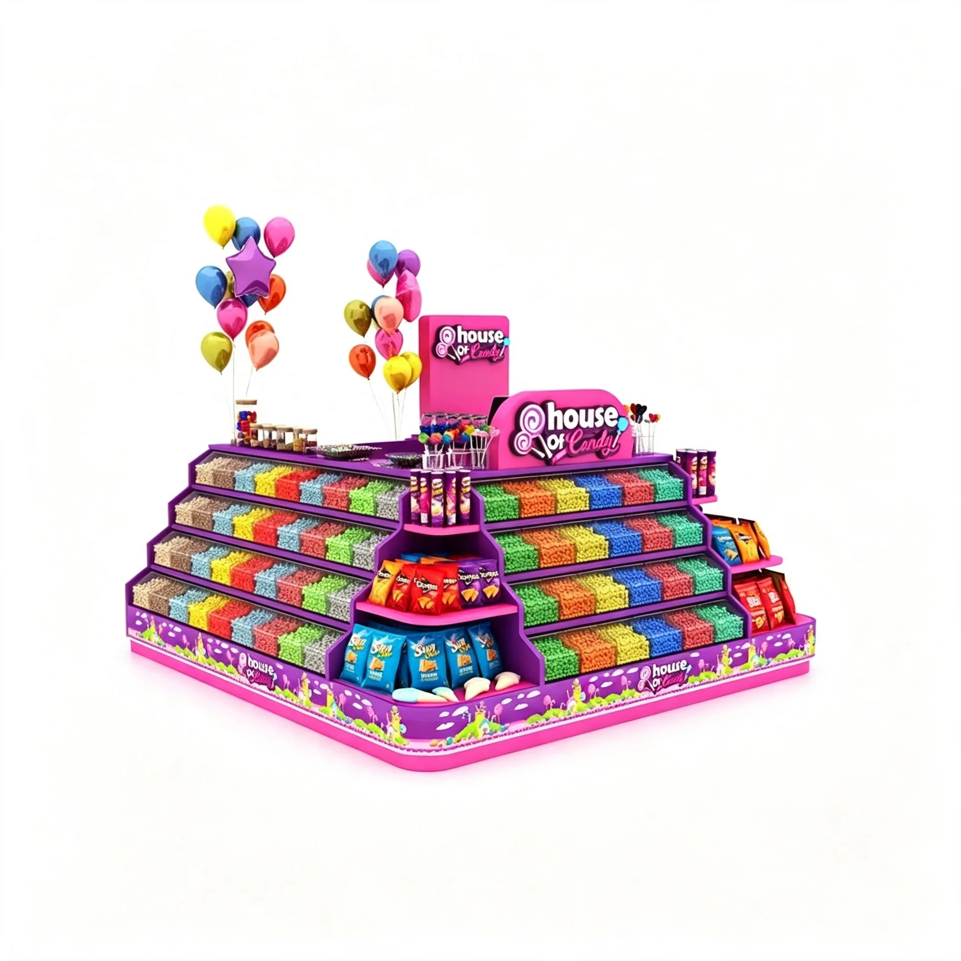 Multi-Tier Custom Freestanding Candy Kiosk for Shopping Mall