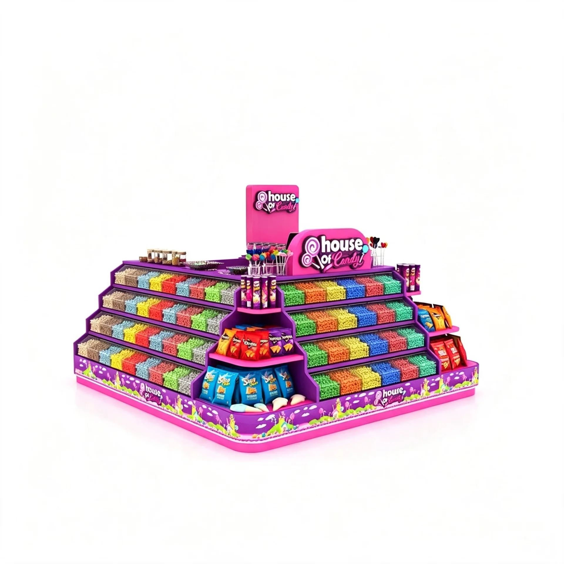 Multi-Tier Custom Freestanding Candy Kiosk for Shopping Mall — view 2