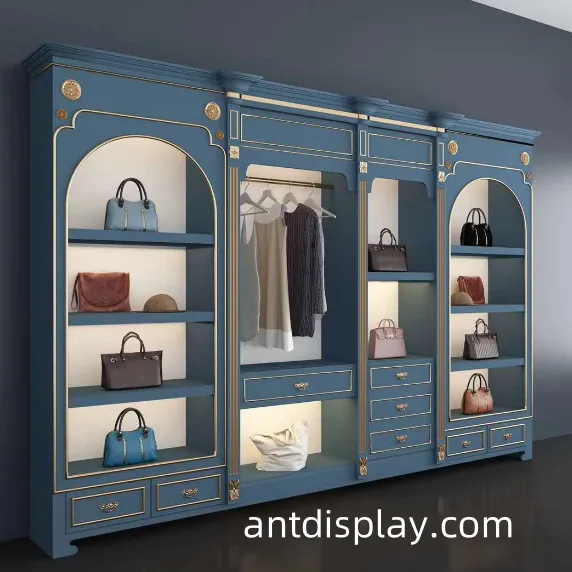 Multifunctional display cabinet with clothing shoes bags on sale