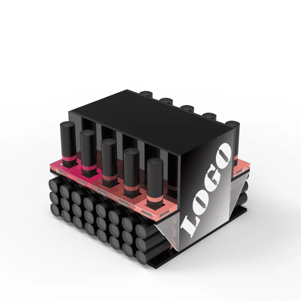 Multiple storage lipstick display racks cosmetic store stand design — view 2