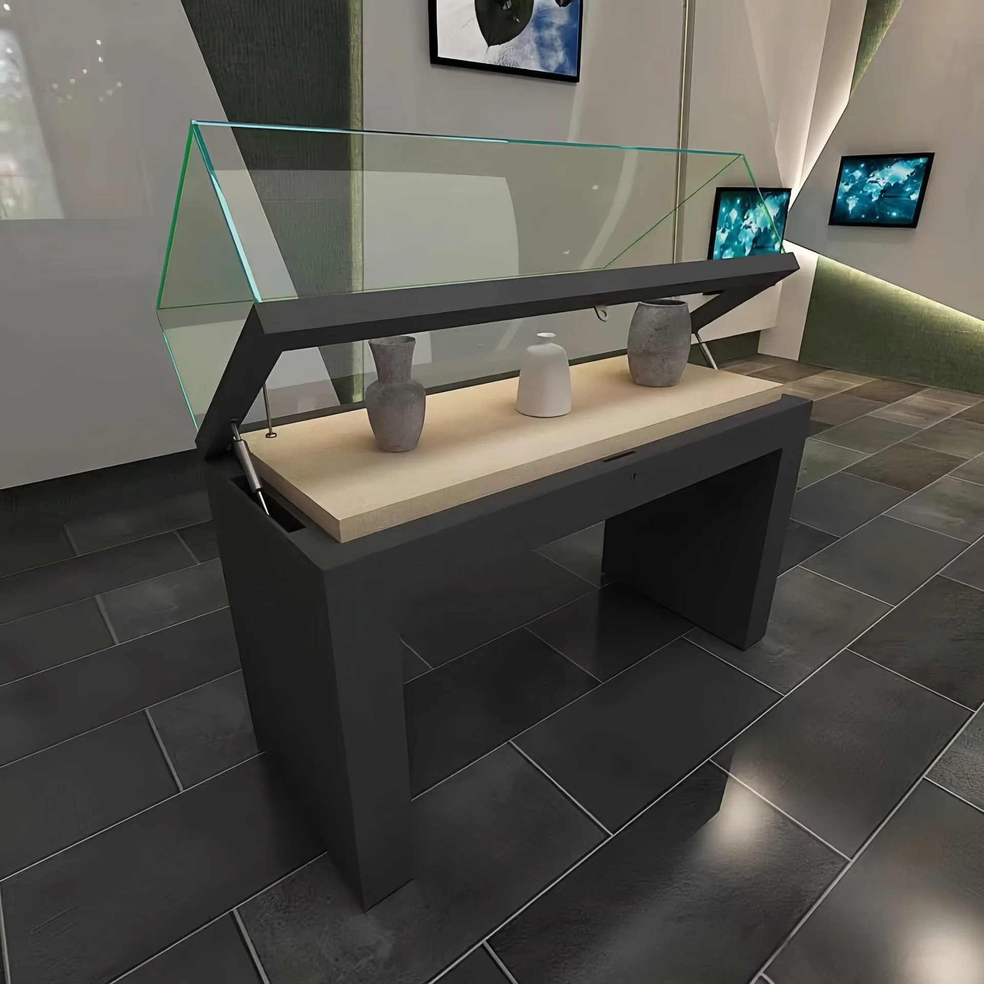 Museum Display Case / Freestanding Artifact Showcase / Modern Museum Pedestal Display — view 5