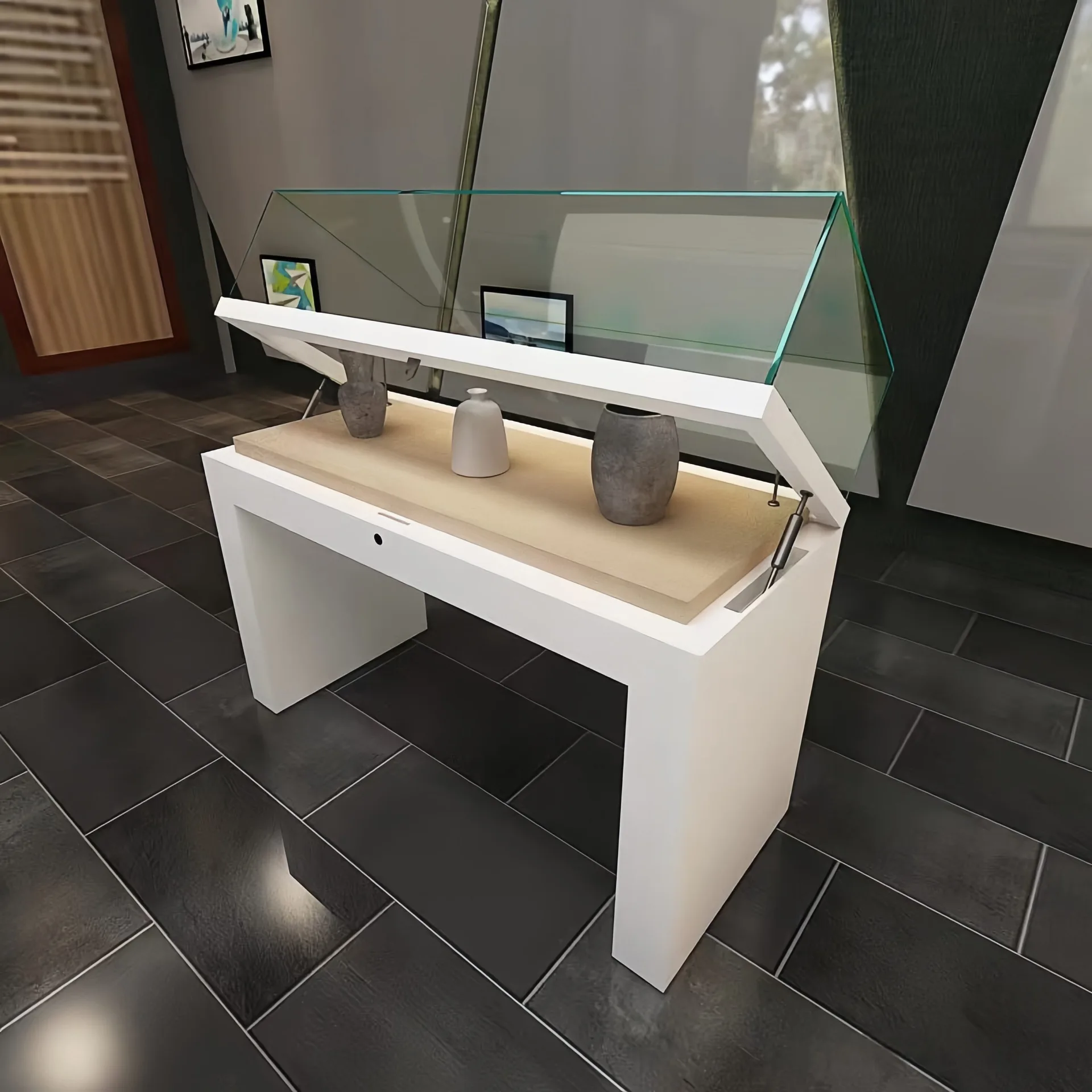 Museum Display Case / Freestanding Artifact Showcase / Modern Museum Pedestal Display — view 6